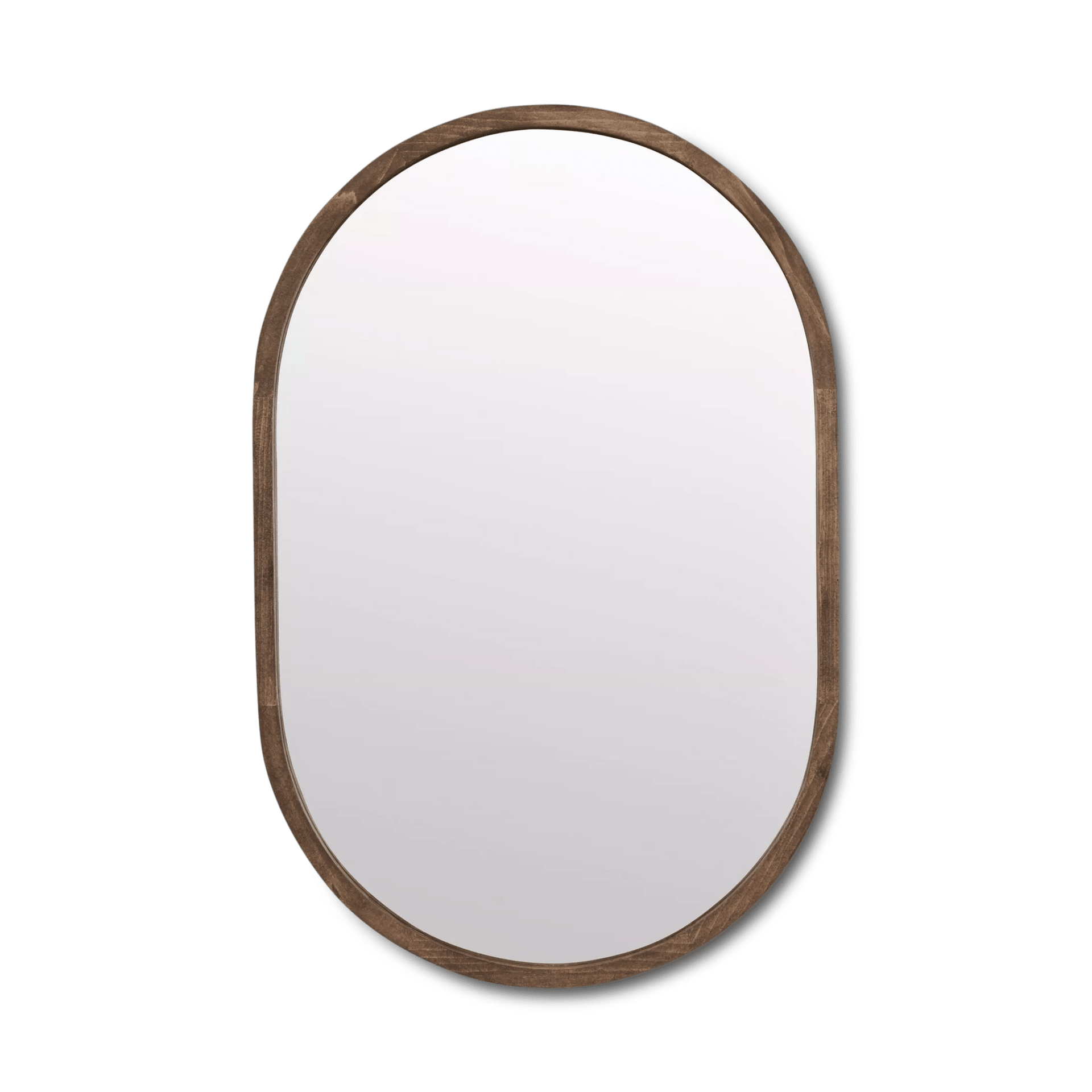 Miroir ovale avec cadre en bois