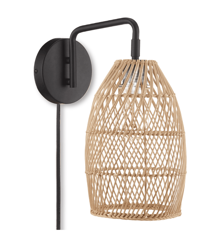 Applique murale en corde de chanvre et métal noir