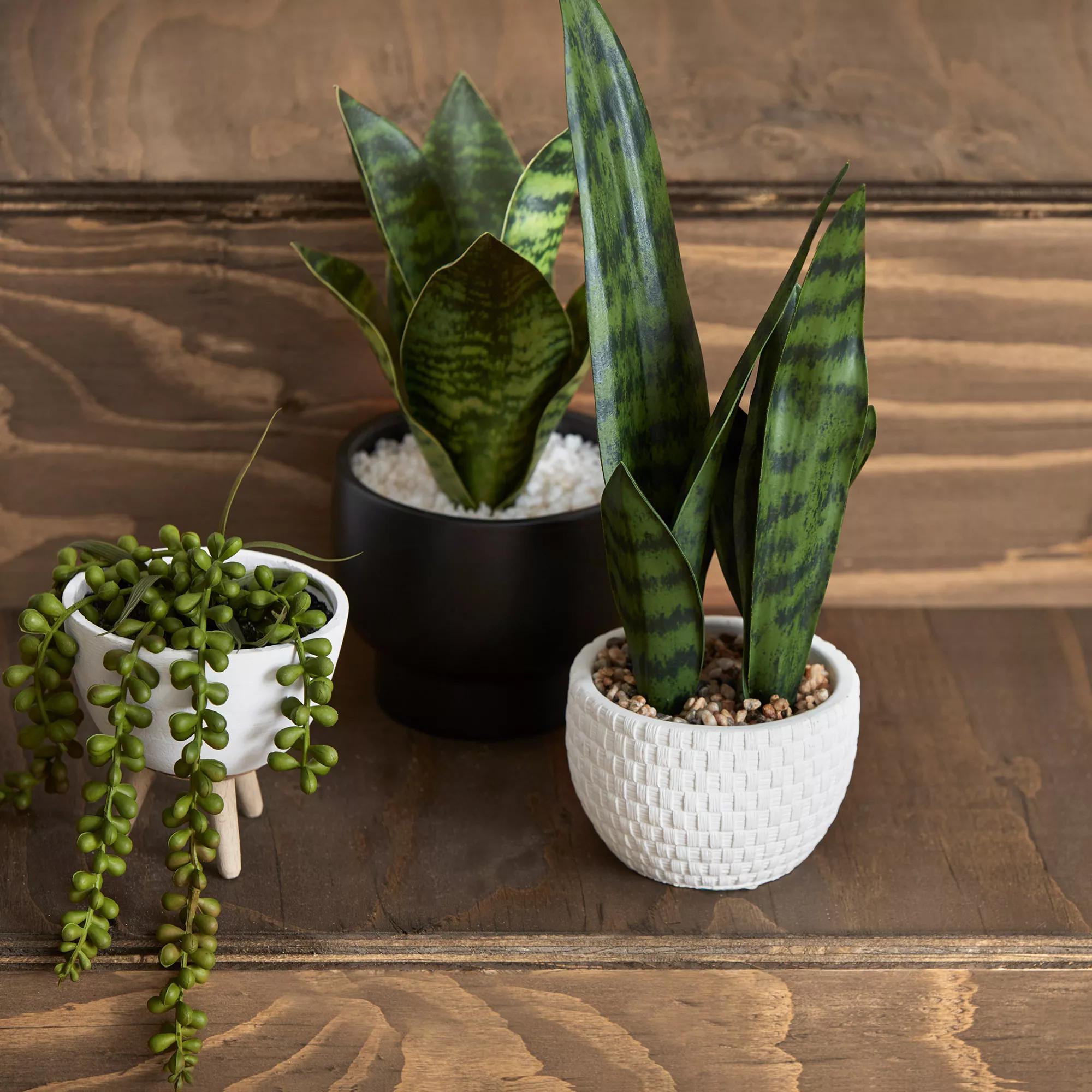 elisa rattan potted faux plant Faux Rattan Ceramic Pot with Artificial Plant – Bouclair