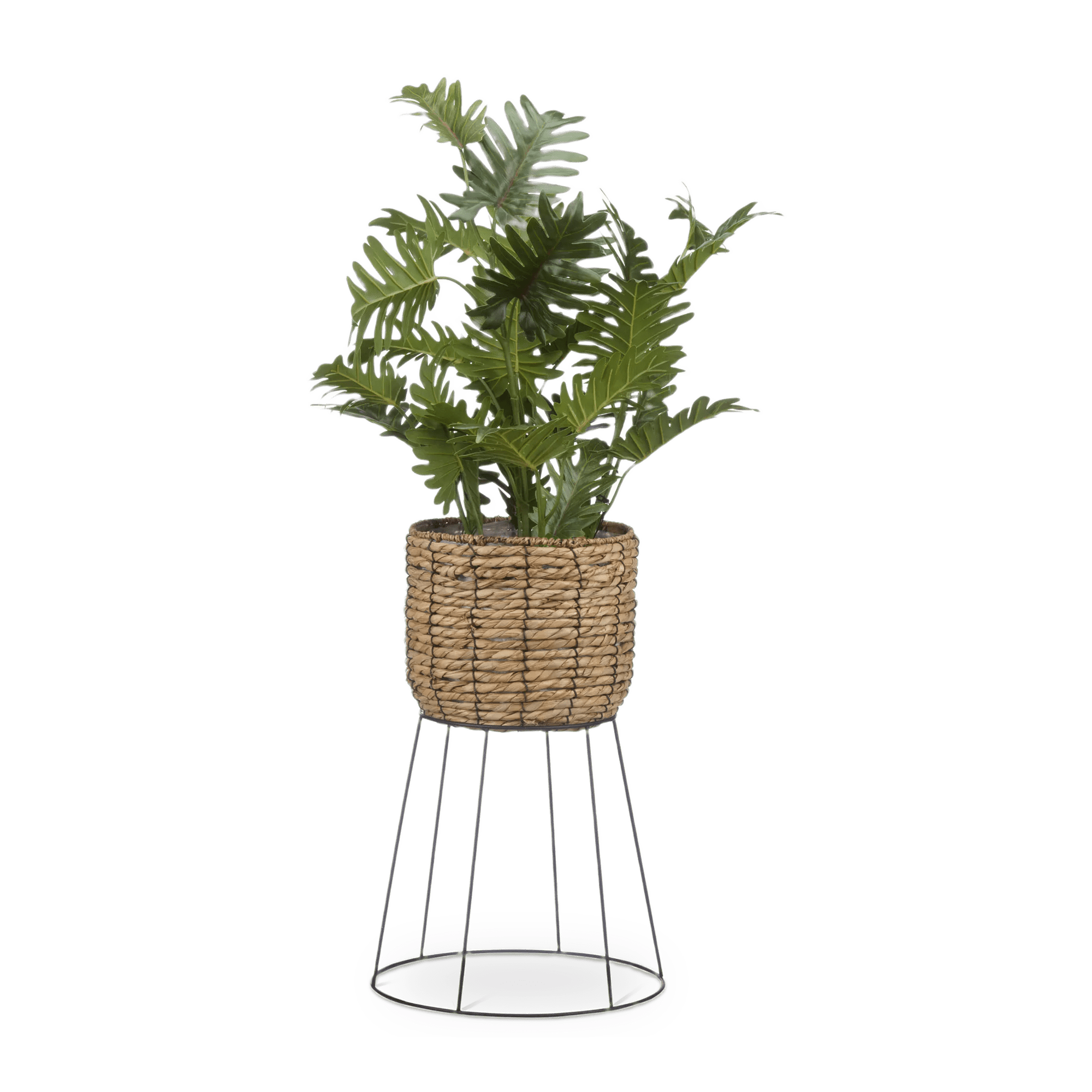 Natural Rattan Planter on Metal Legs