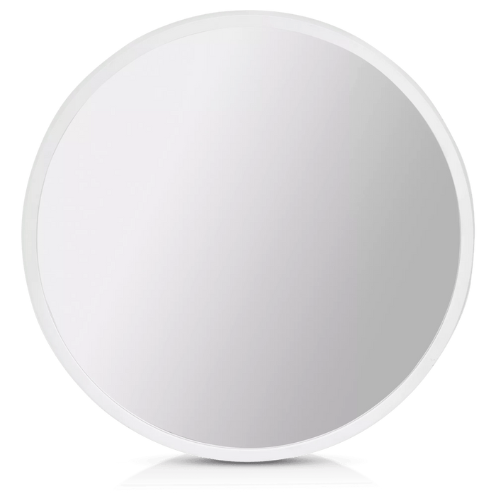 Round Mirror with White Frame