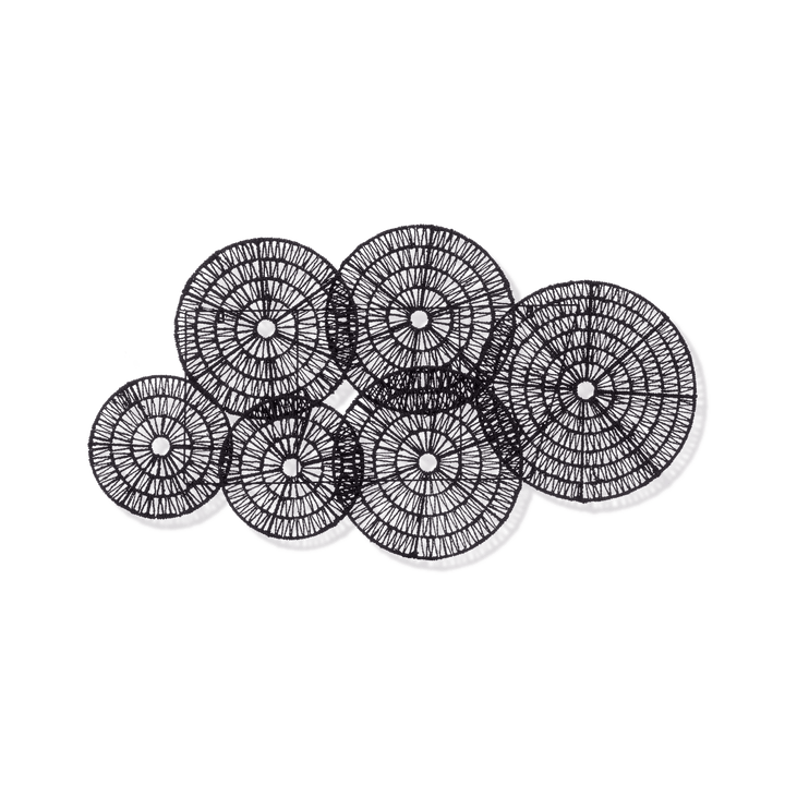 Black Seagrass Circles Wall Art