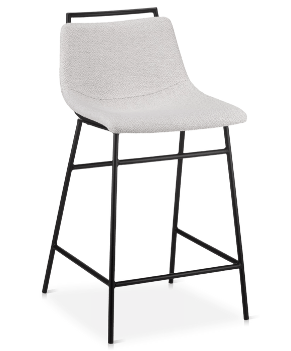 Tabouret de comptoir en tissu et métal