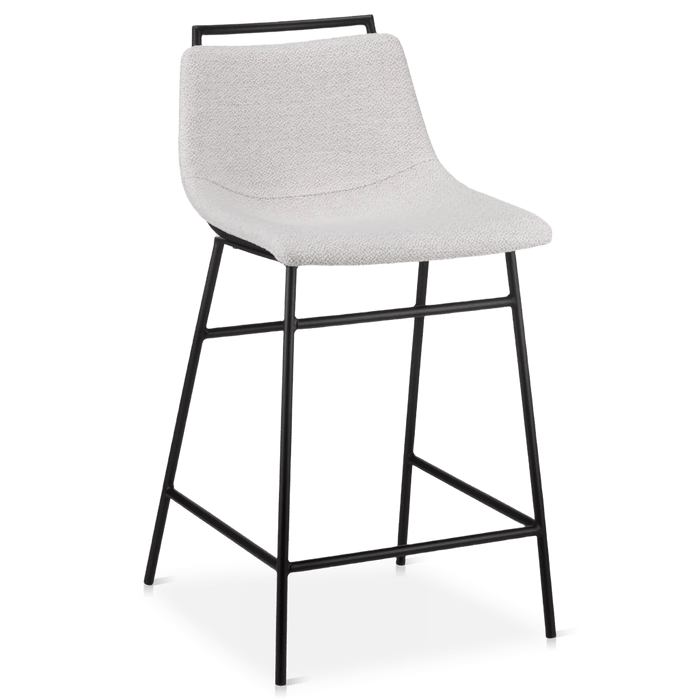 Tabouret de comptoir en tissu et métal