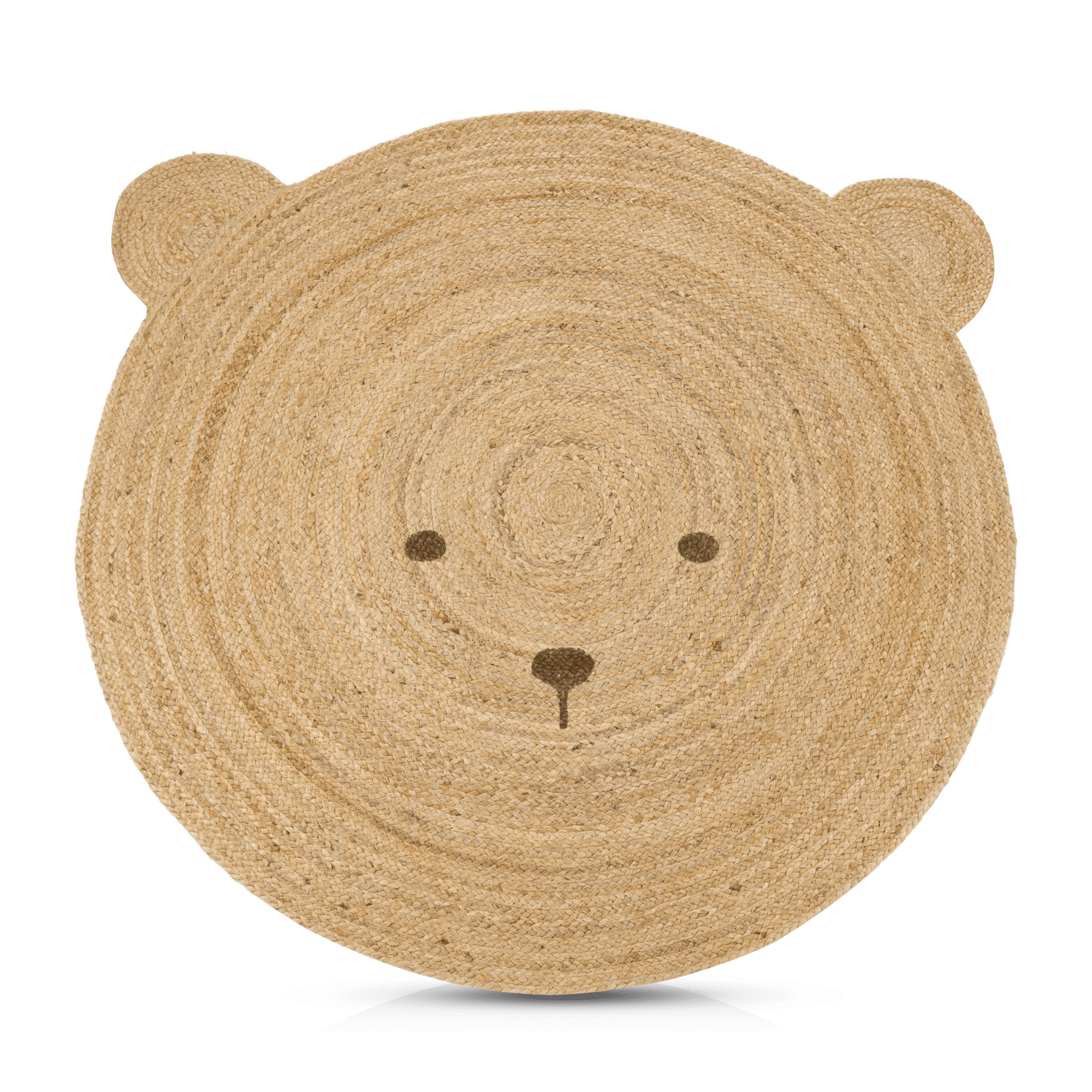 Tapis rond de jute en forme d'ourson