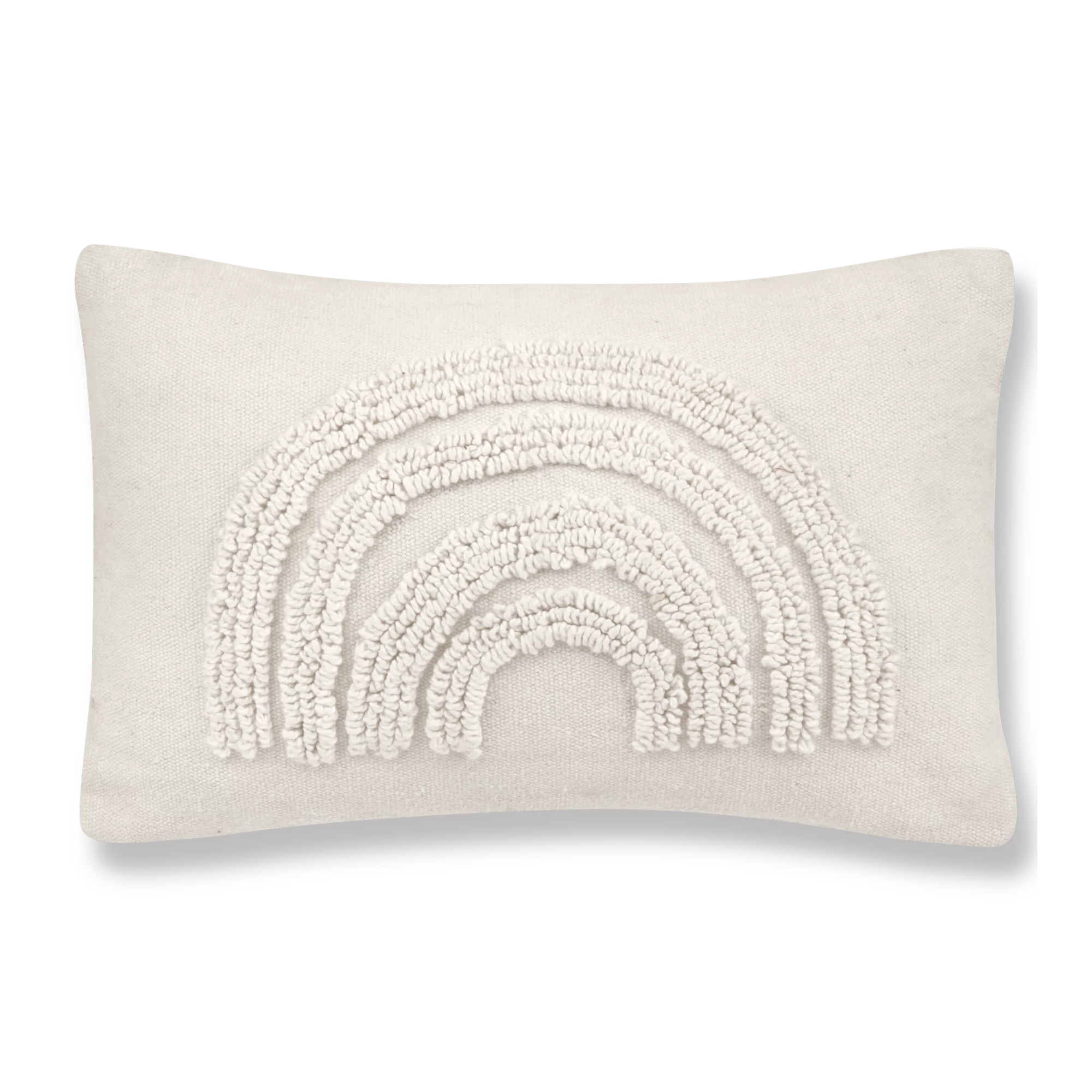Anya Beige Tufted Rainbow Lumbar Throw Pillow