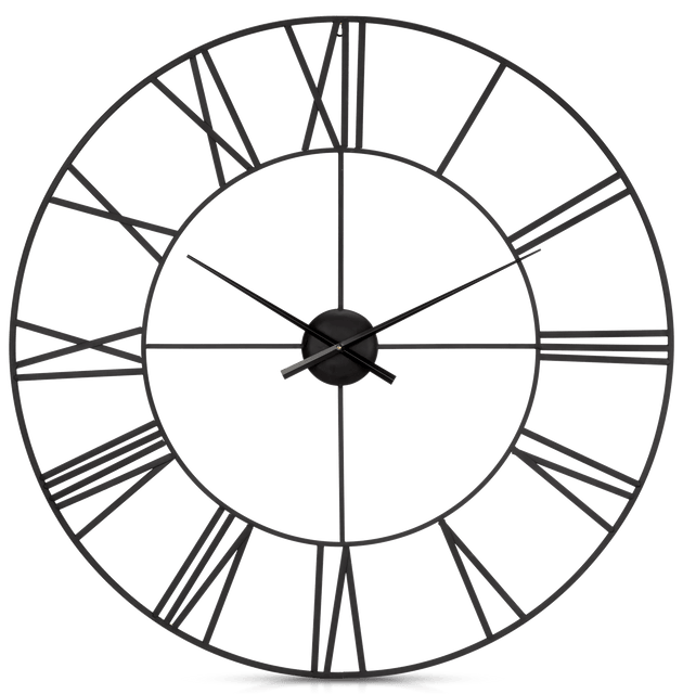 Black Metal Wall Clock