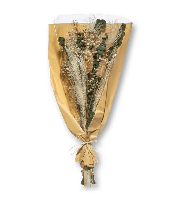 Bouquet de pampas et d'eucalyptus séchés