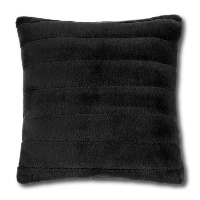 Coussin décoratif en fausse fourrure de cougar noir