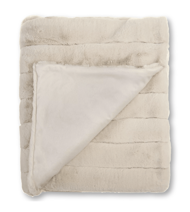 Jeté en fausse fourrure cougar Avoine