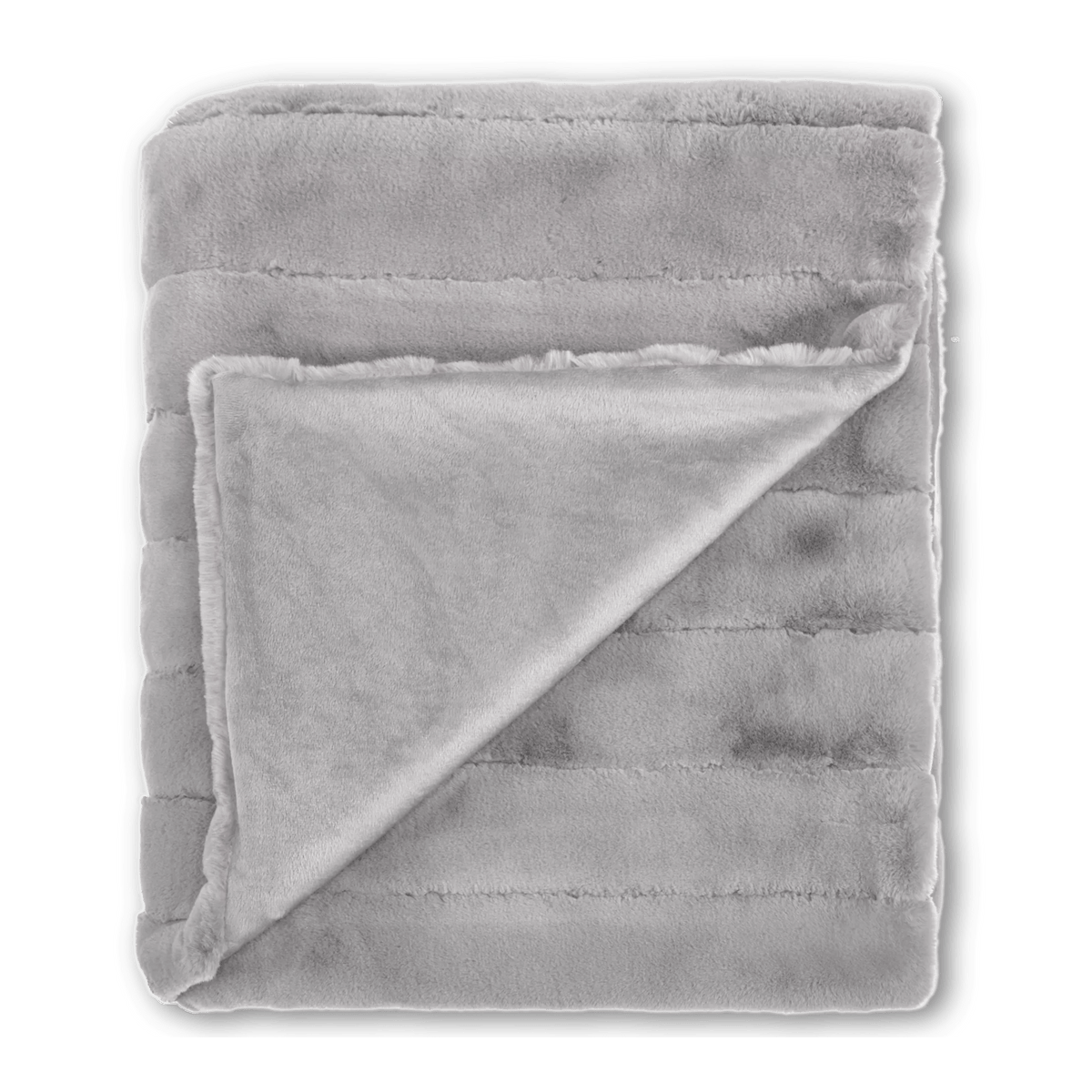 Light Grey Cougar Faux Fur Throw