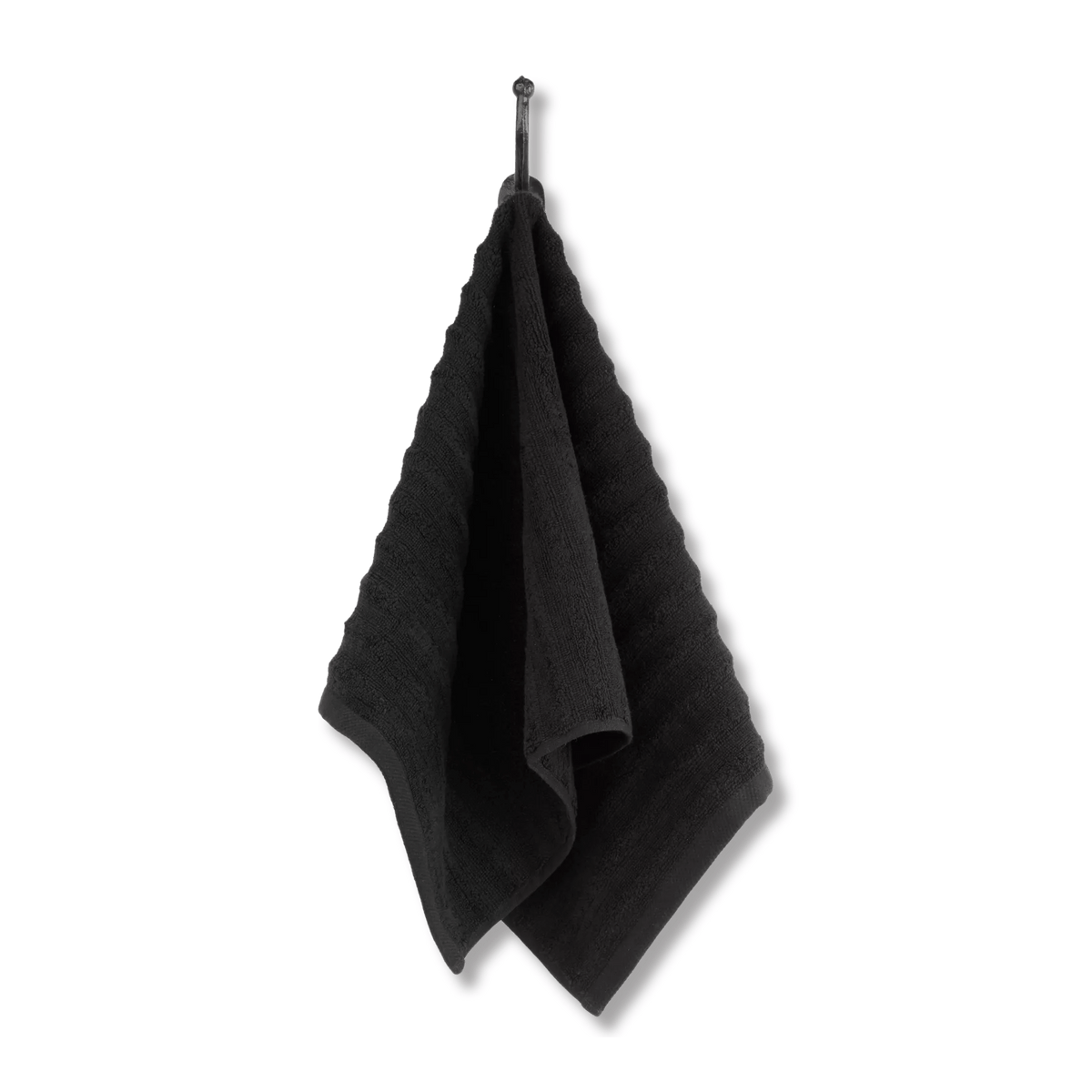 Serviette à main côtelée noir
