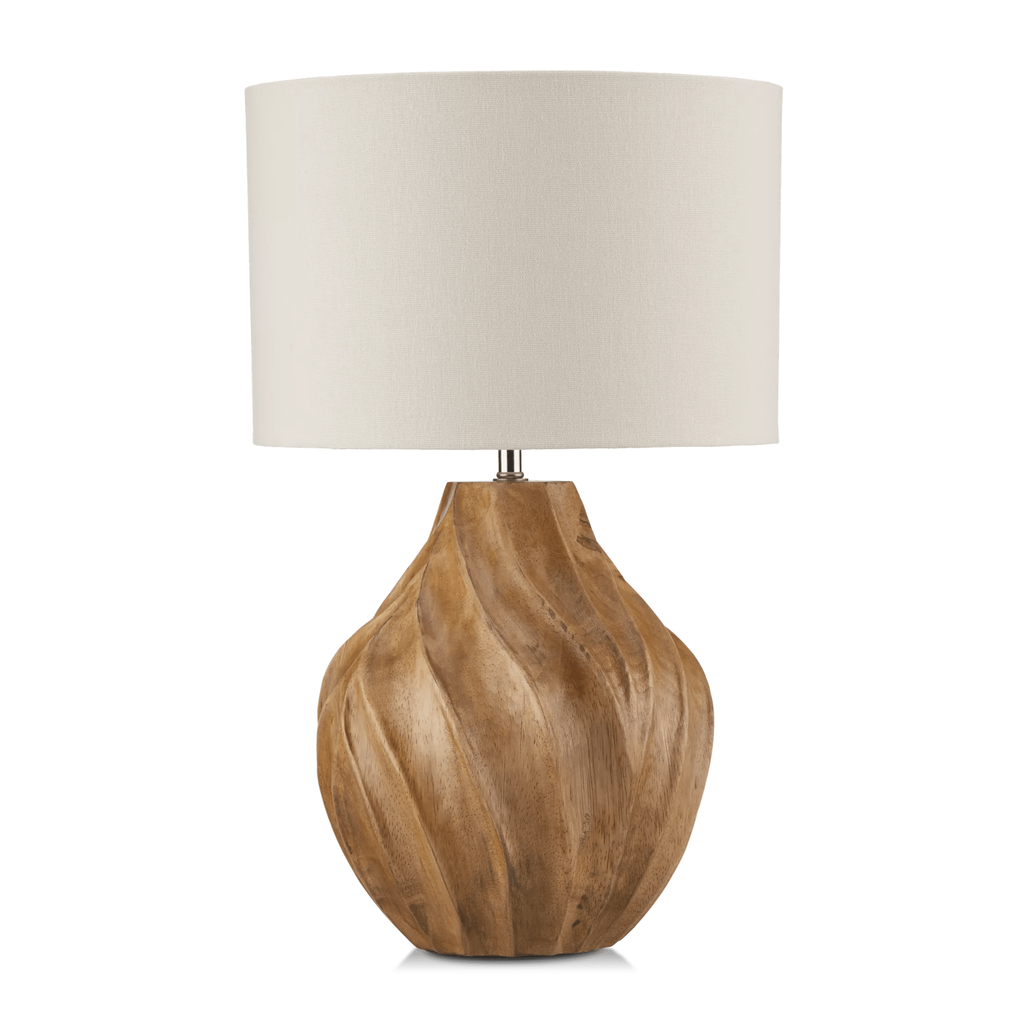 Lampe de table en bois sculpté