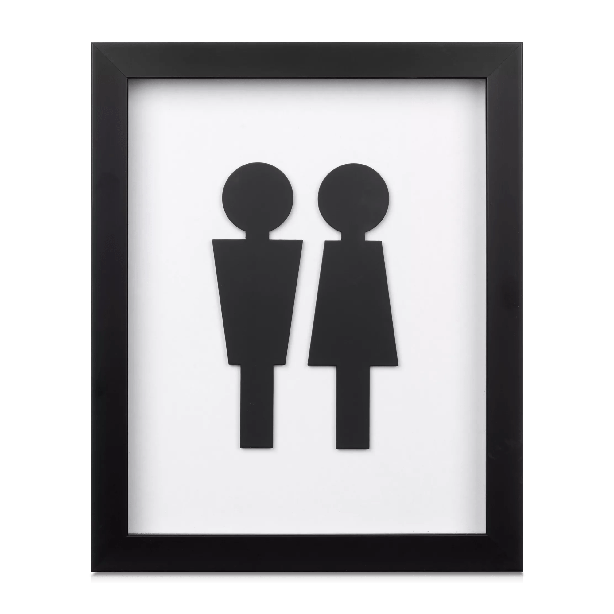 Boîte d'ombres de salle de bains - silhouette homme et femme