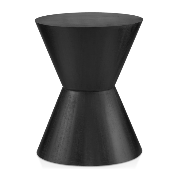 Table d'appoint en forme de sablier en bois noir