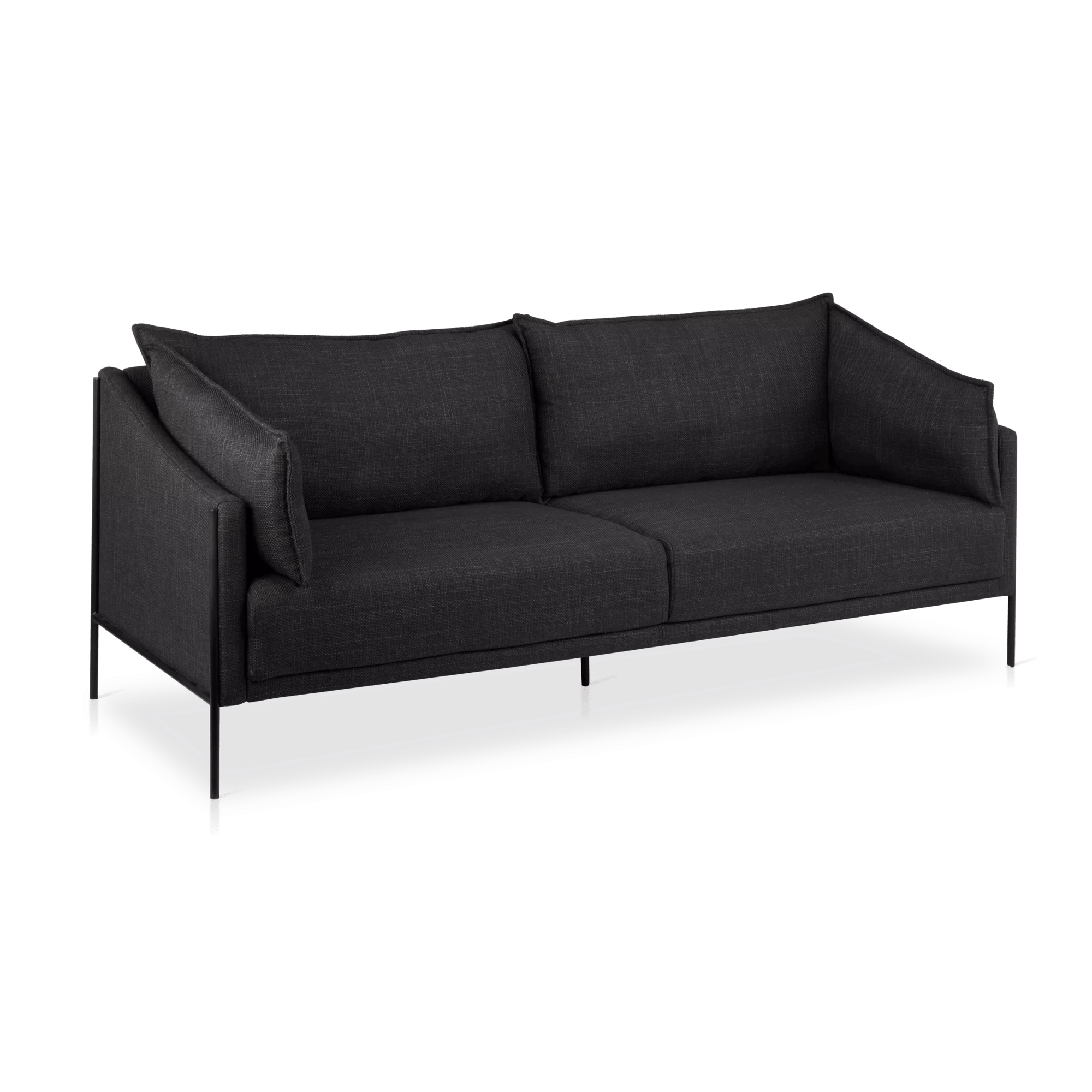 Sofa en tissu avec pattes en métal noires