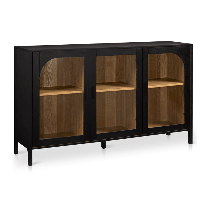 Buffet en bois noir à 3 portes