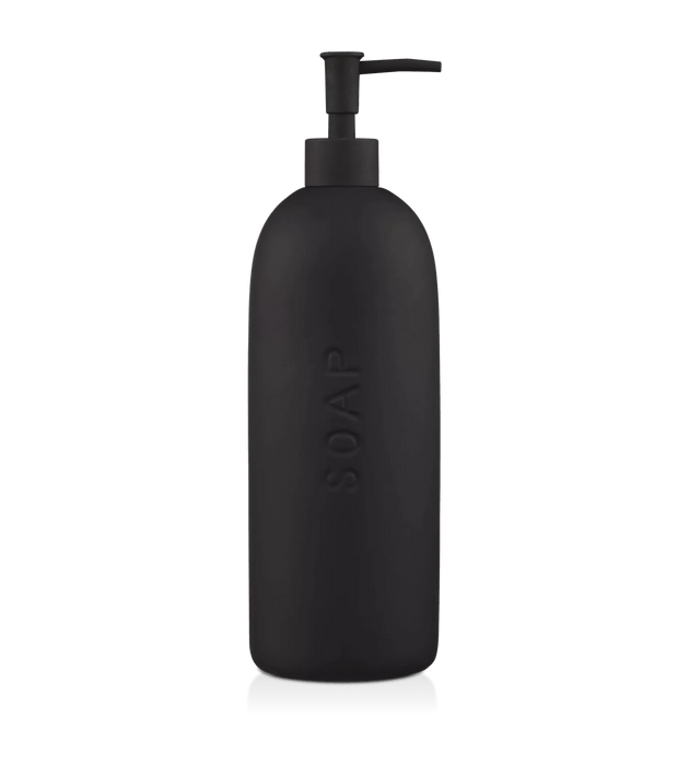 Black Ceramic Soap Engraved Dispenser