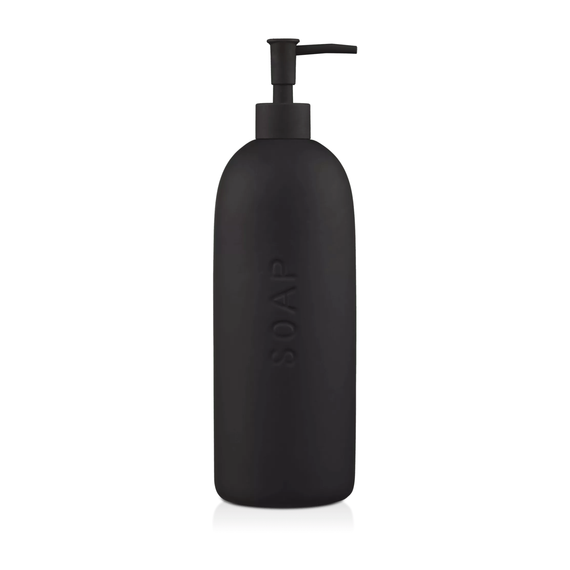 Distributeur de savon en céramique noir gravé
