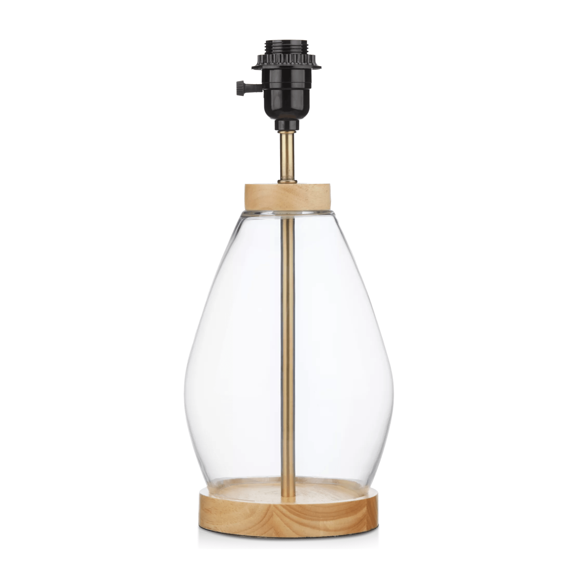 Glass & Wood Table Lamp Base