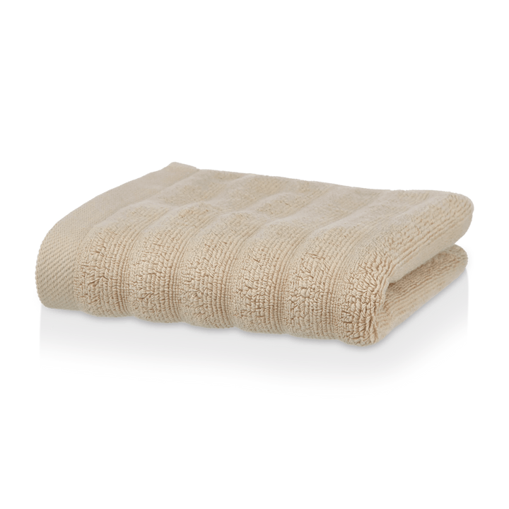 Beige Ribbed Hand Towel