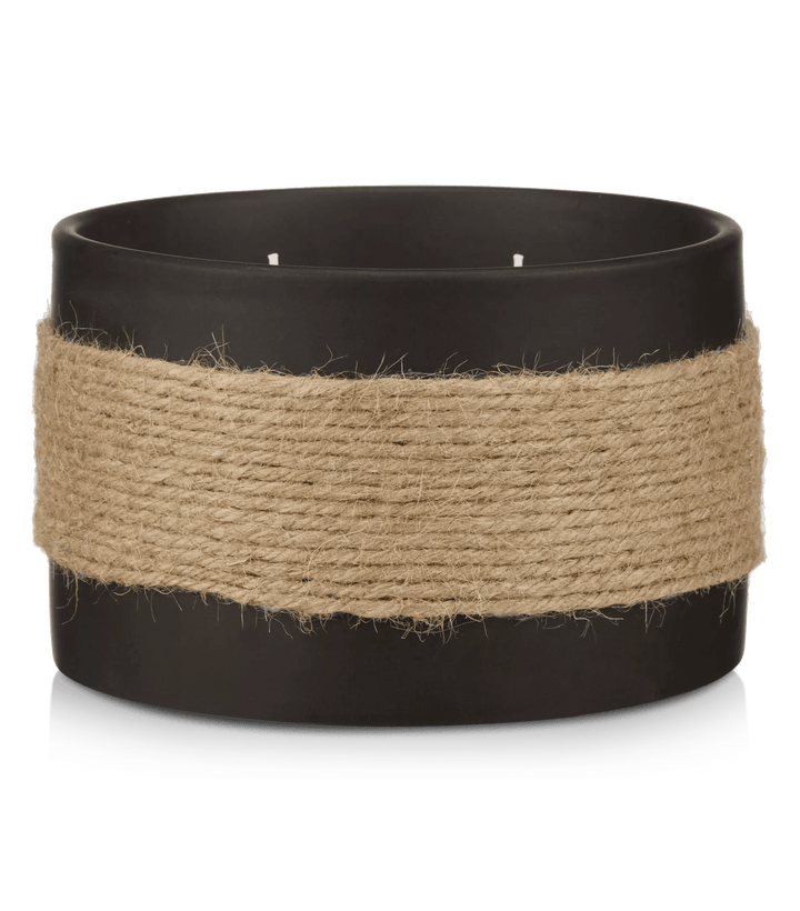 Braided Straw and Ceramic Candle