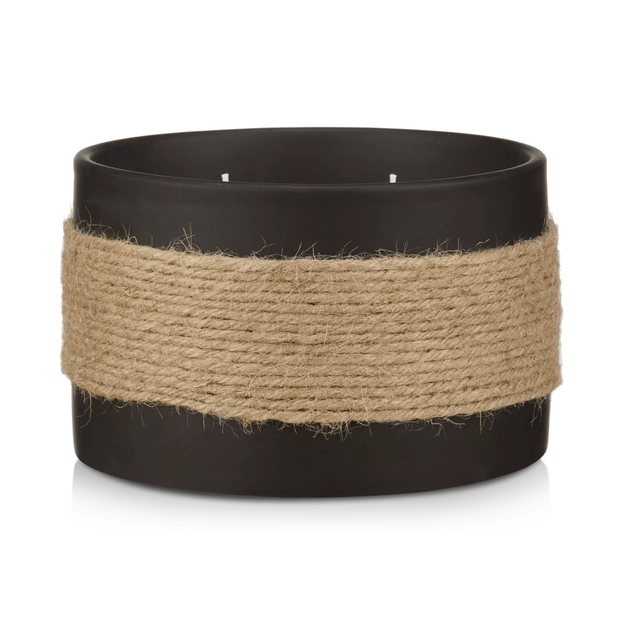 Braided Straw and Ceramic Candle