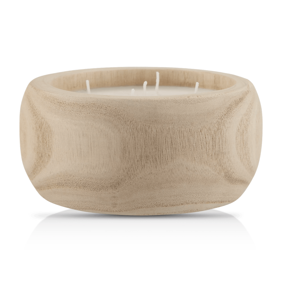 Chandelle dans un Pot en bois naturel