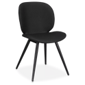 Chaise de salle à manger effet cuir et métal noir
