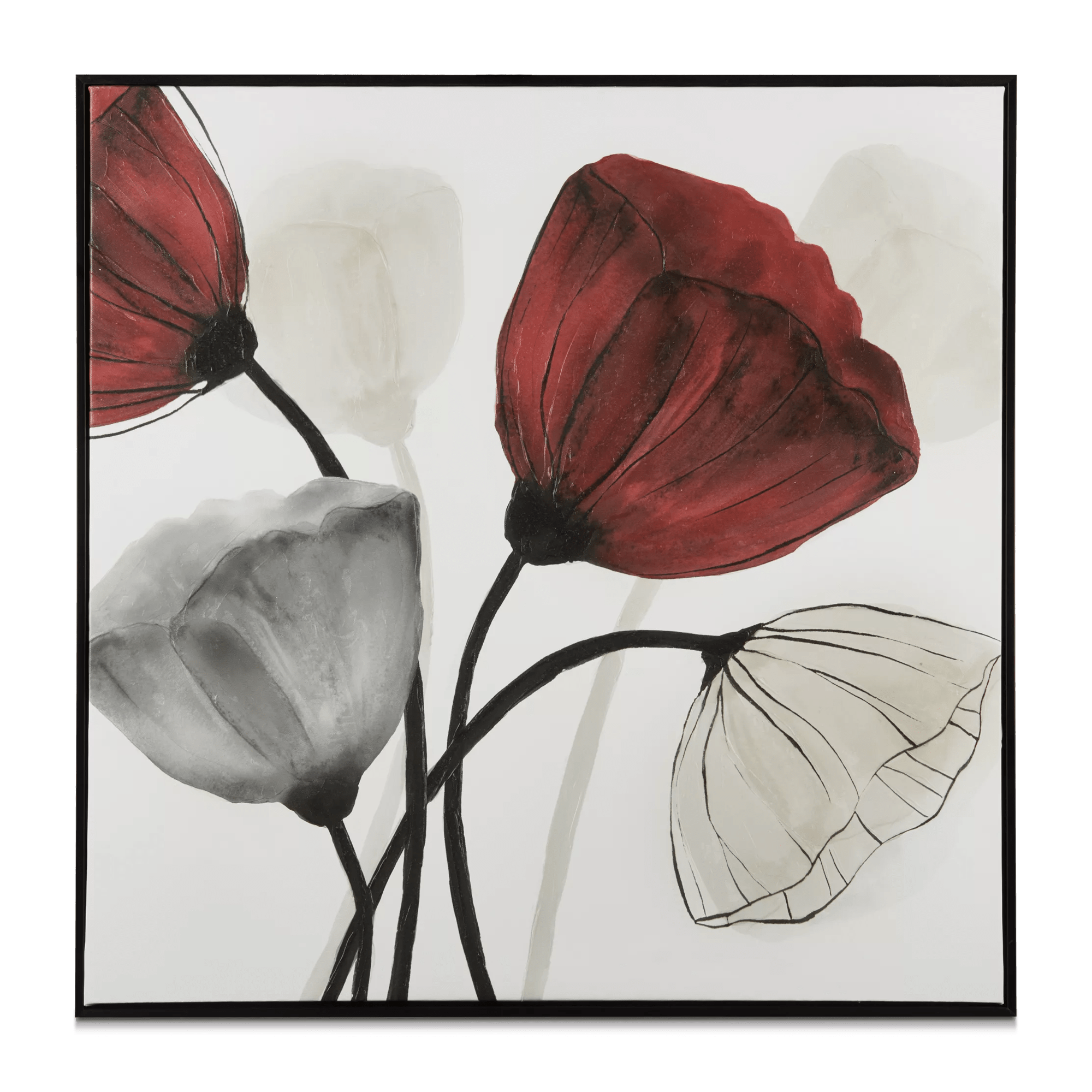 Cadre coquelicots embelli au gel