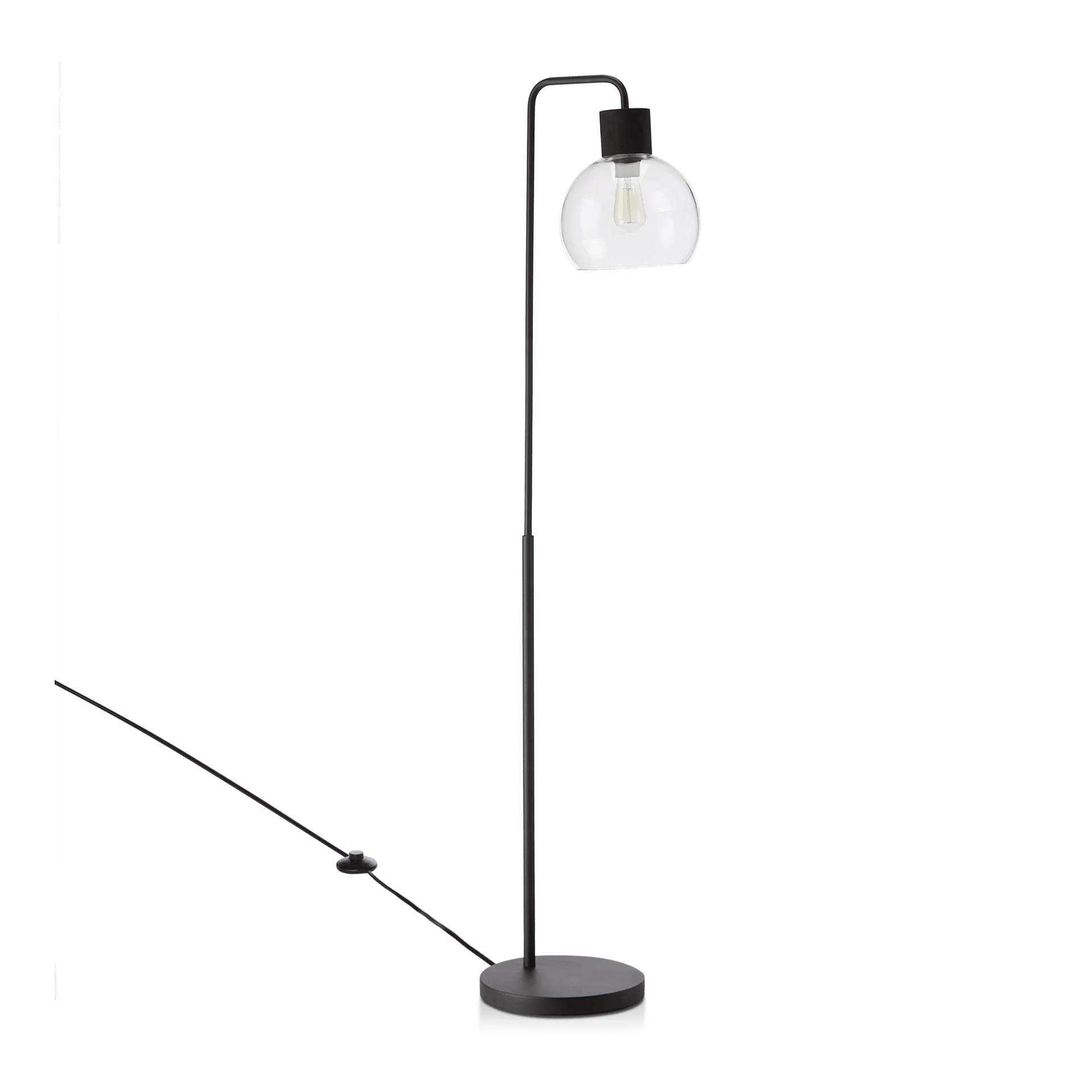 Lampe sur pied en verre et métal