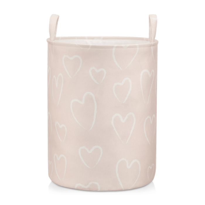 Panier à linge à motif de coeurs