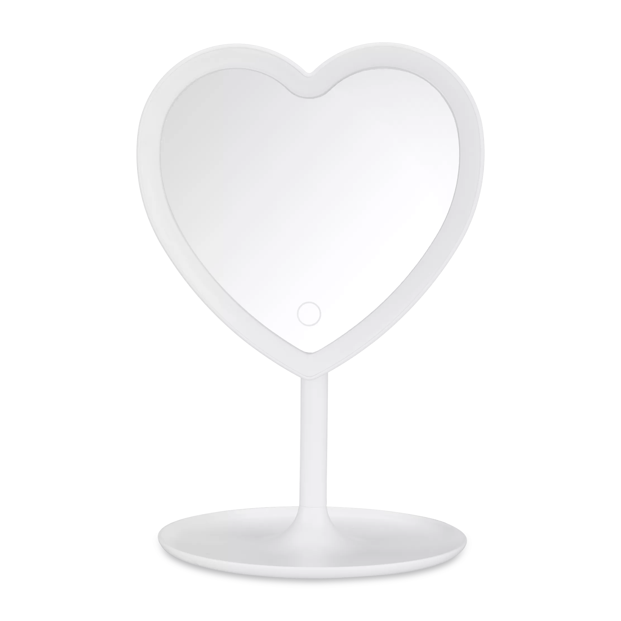 Miroir de table en forme de coeur avec lumières DEL