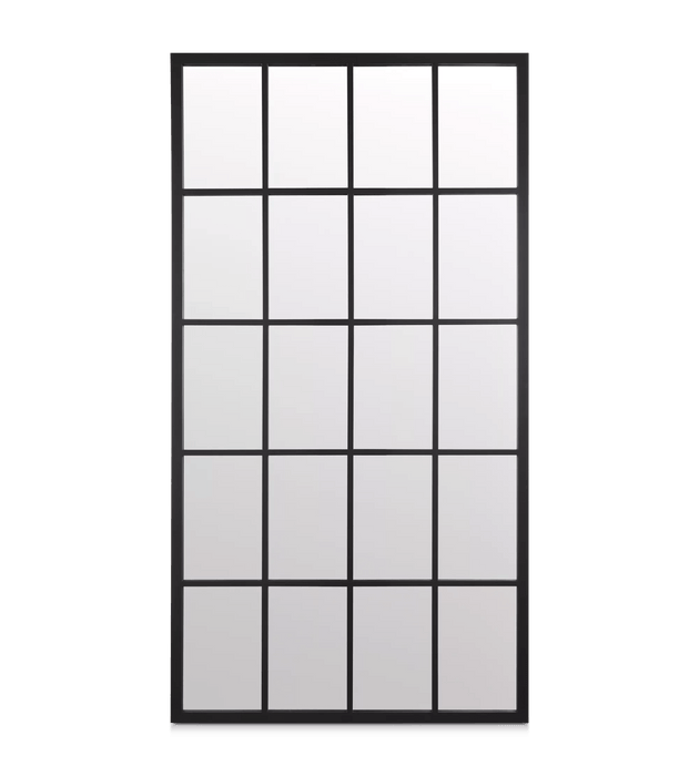 Miroir à carreaux en bois noir