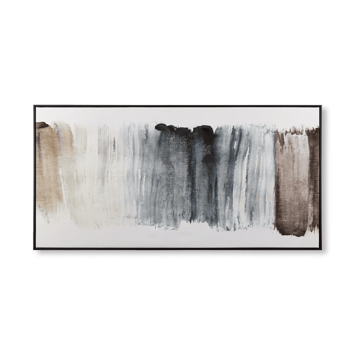 Gel-Embellished Neutral & Blue Canvas
