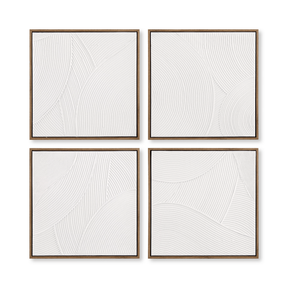 Ensemble de 4 tableaux encadrés peints à l'huile