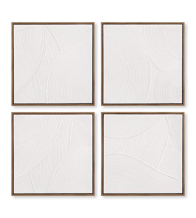 Set of 4 Oil Painted Abstract Framed Art