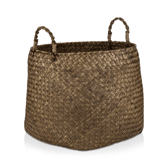 Panier tressé en jacinthe d'eau