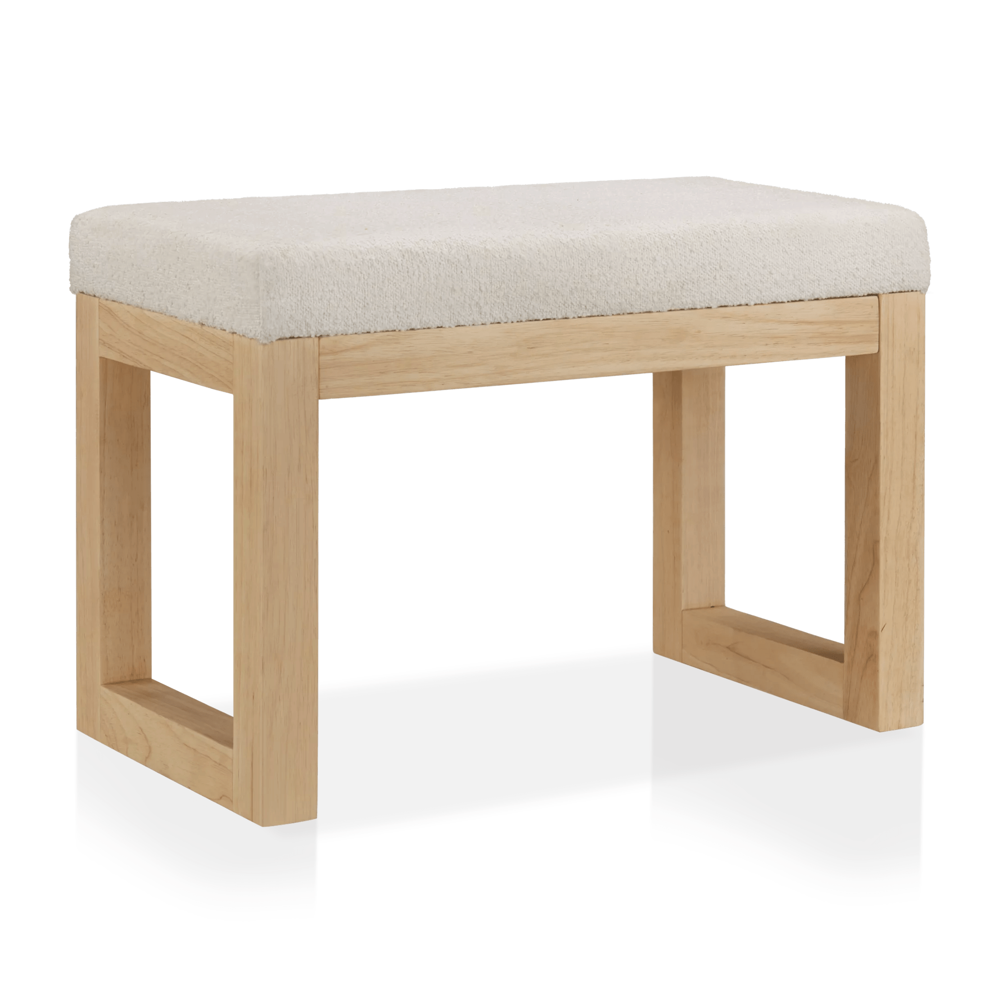 Fabric and Natural Wood Bench – Bouclair