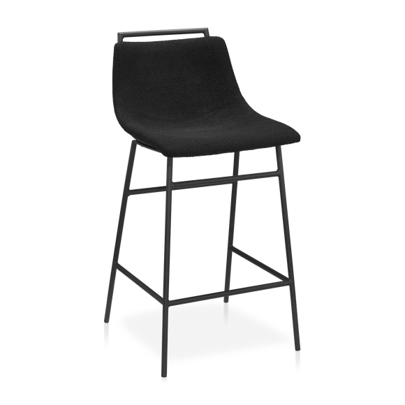 Tabouret de comptoir en tissu et en métal