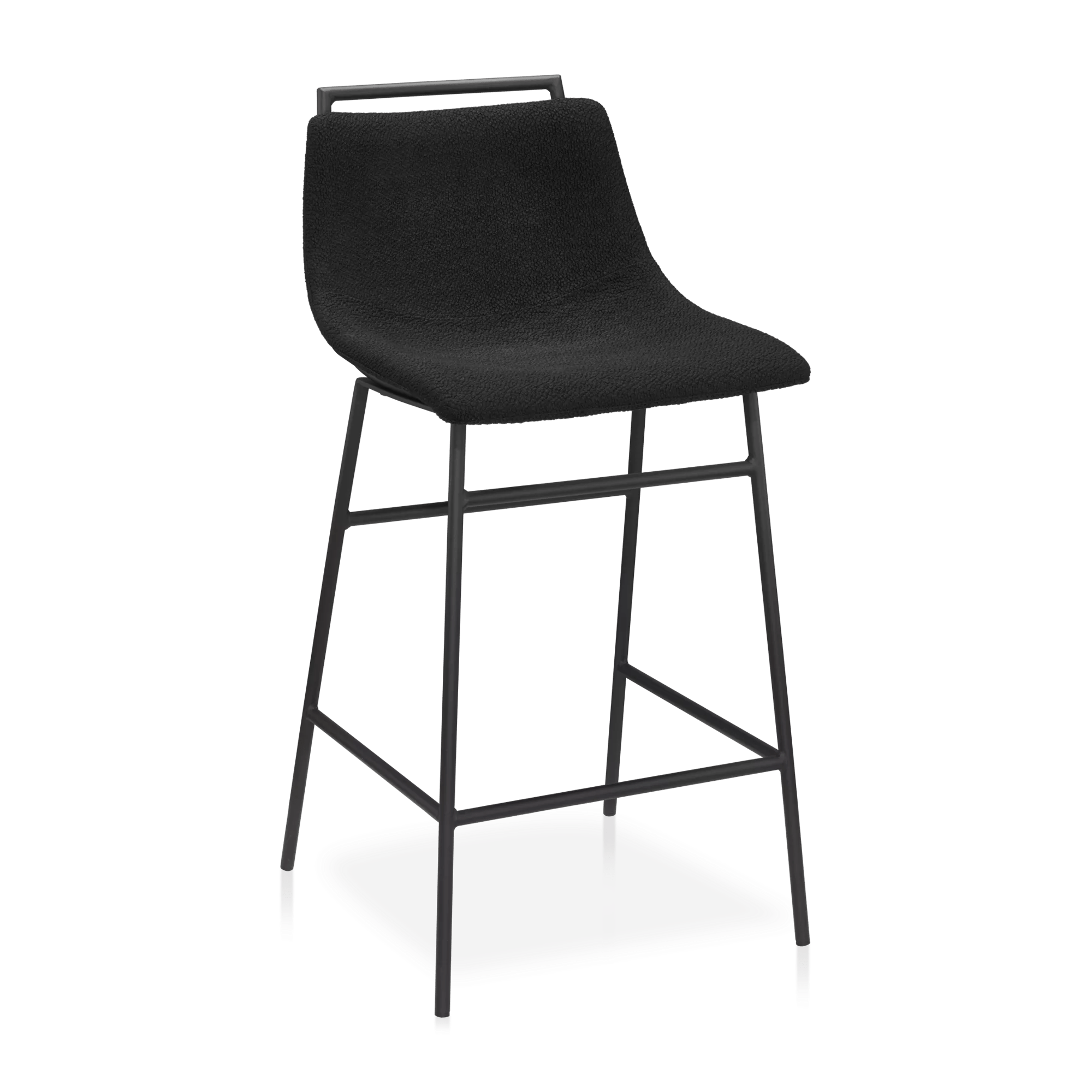 Tabouret de comptoir en tissu et en métal