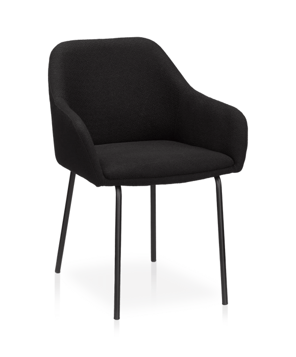 Chaise de salle à manger en tissu et en métal