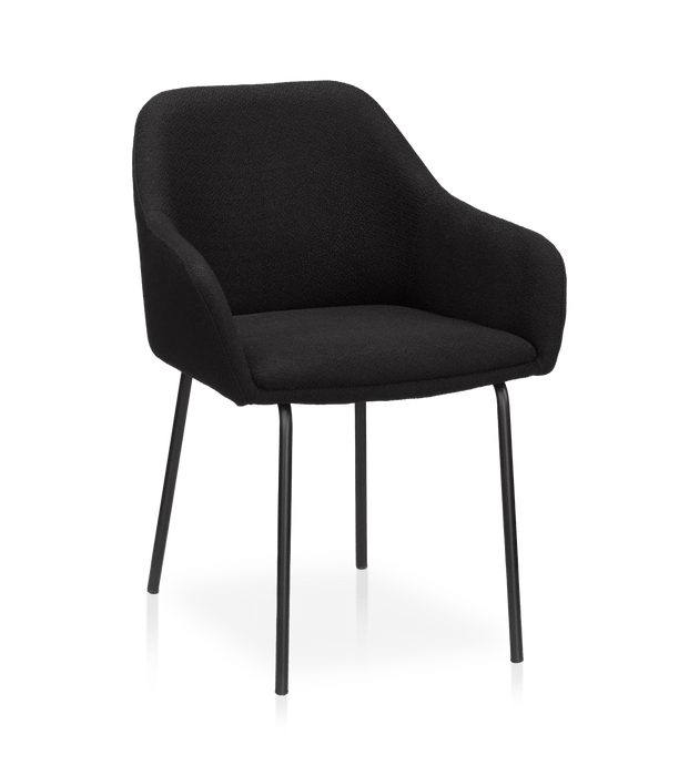 Chaise de salle à manger en tissu et en métal