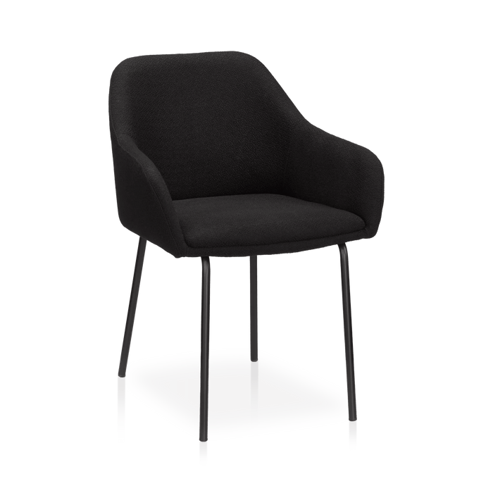 Chaise de salle à manger en tissu et en métal