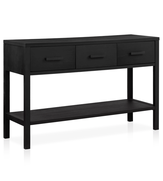 Black Veneer 3-Drawer Console