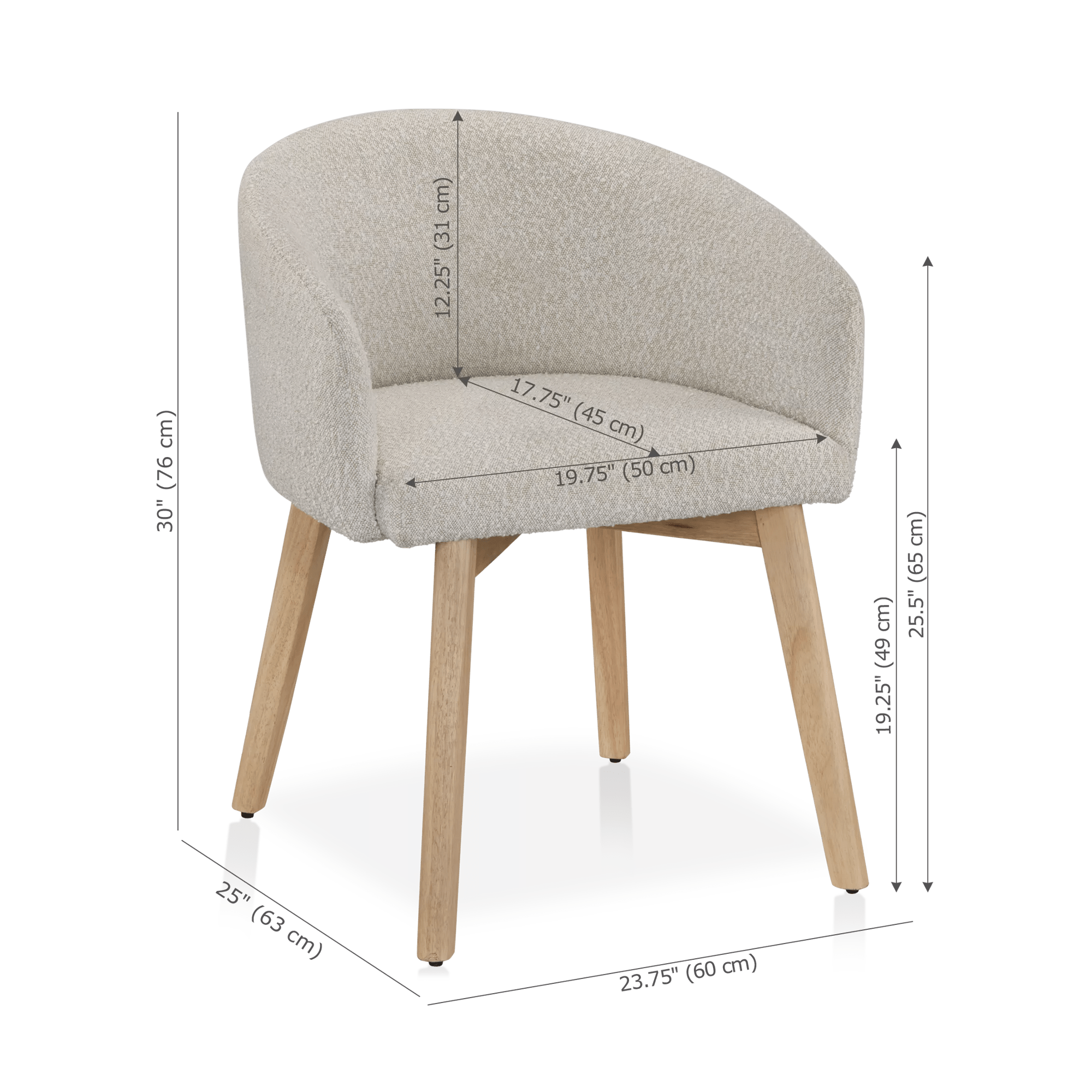 Fabric and Wood Dining Chair – Bouclair