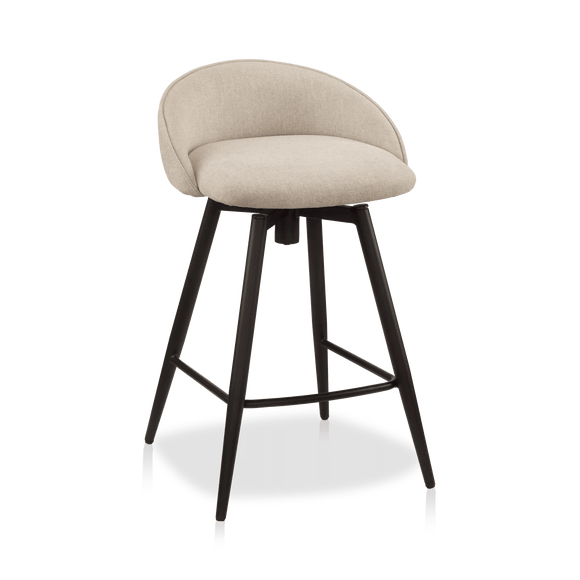 Tabouret de bar en tissu et en métal