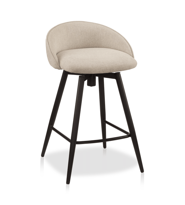 Tabouret de bar en tissu et en métal