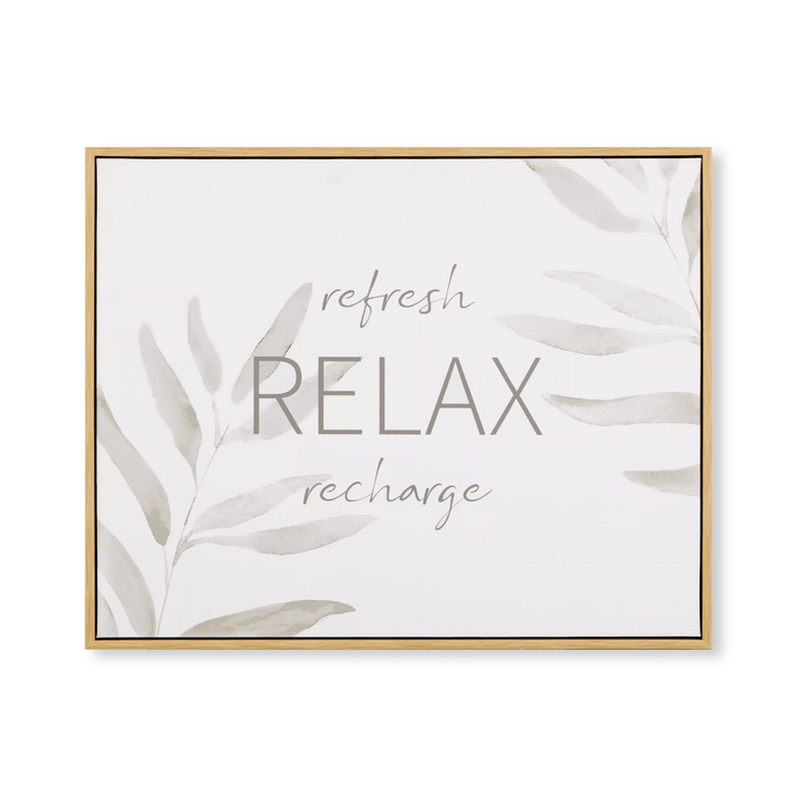 Relax Refresh Recharge Framed Art