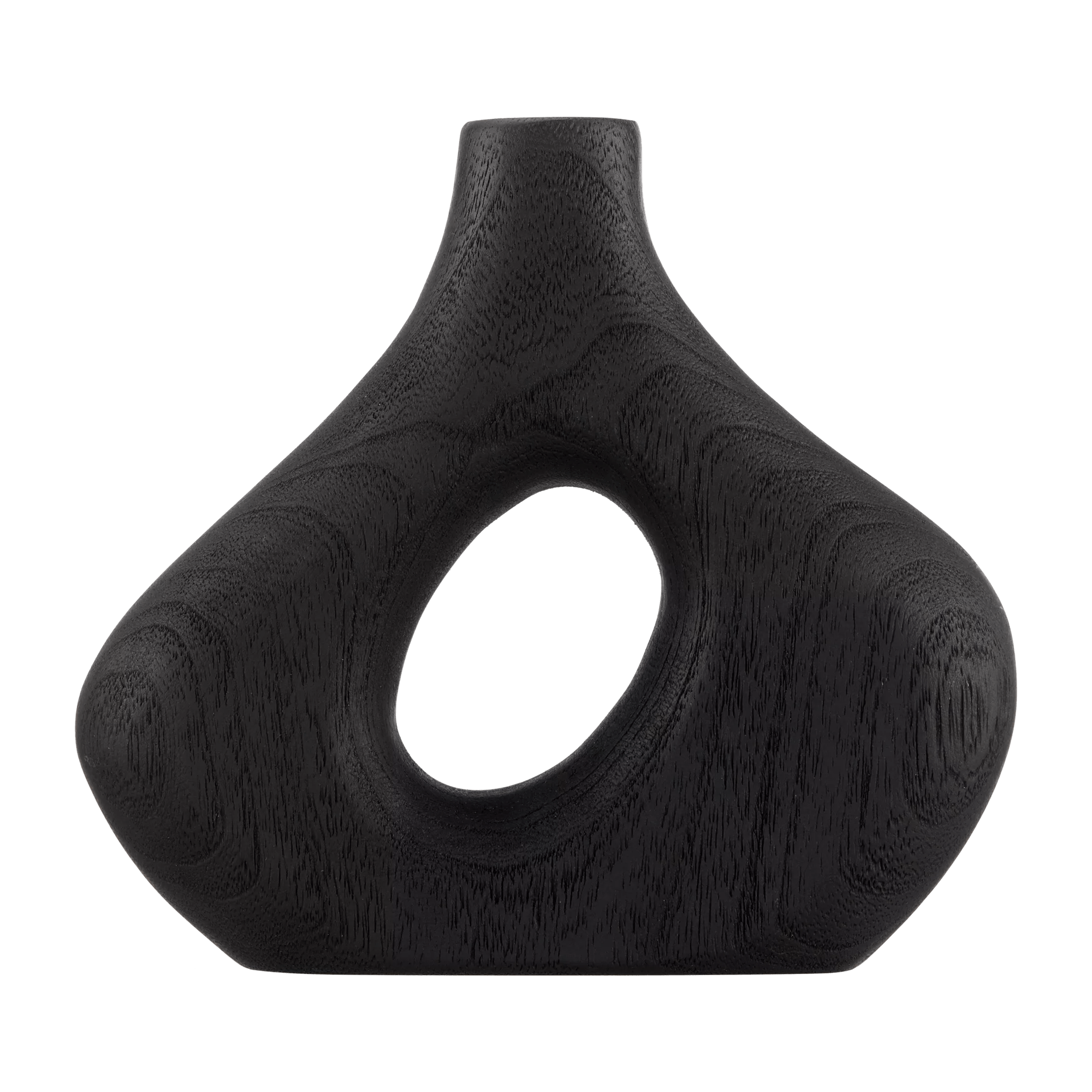 Black Wood Loop Vase